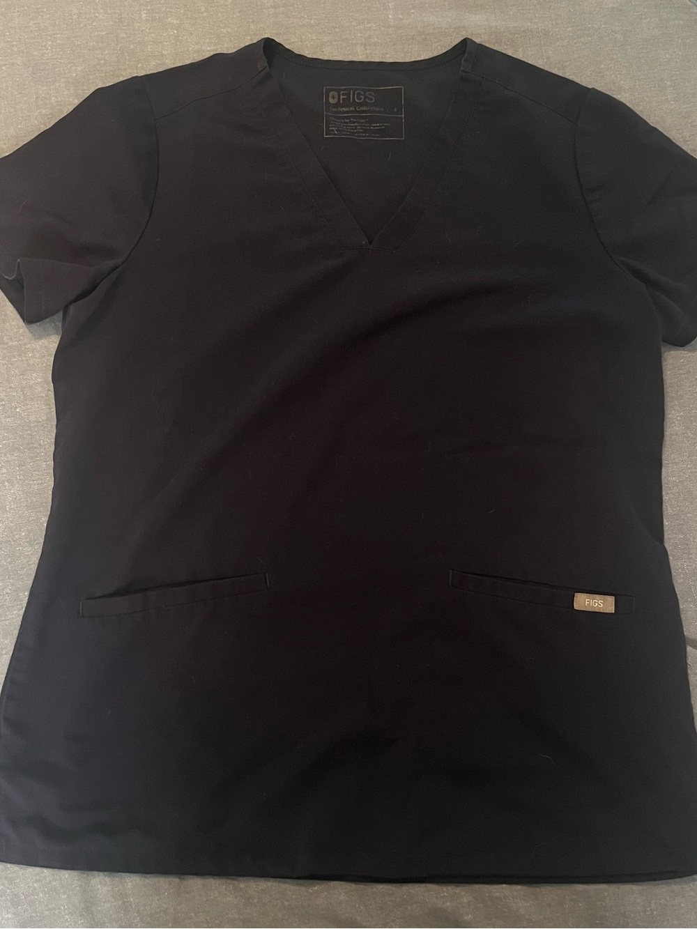 FIGS Women's Navy Blue V-Neck Scrub Top